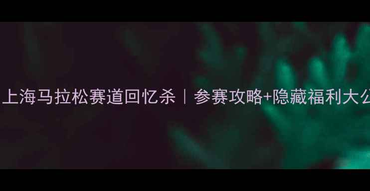 图片 🏃♀️上海马拉松赛道回忆杀｜参赛攻略+隐藏福利大公开🎁2
