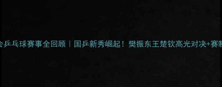 图片 🏆13届全运会乒乓球赛事全回顾｜国乒新秀崛起！樊振东王楚钦高光对决+赛制+观赛攻略2