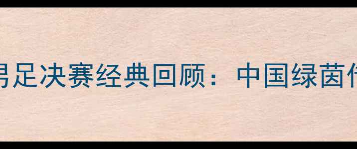 图片 🏆2008北京奥运会男足决赛经典回顾：中国绿茵传奇如何创造历史？