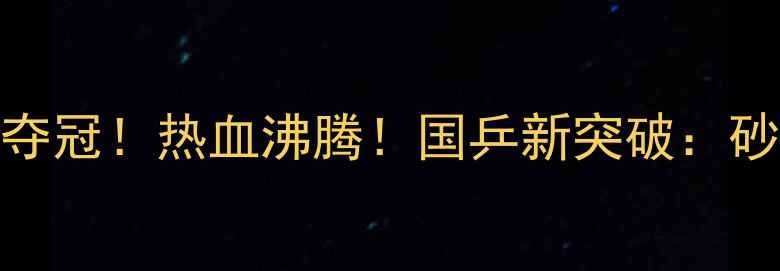 图片 🏆中国砂板乒乓球夺冠！热血沸腾！国乒新突破：砂板项目逆袭传奇全