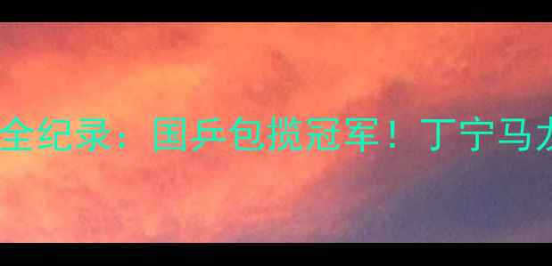 图片 🏆乒乓球全锦赛全纪录：国乒包揽冠军！丁宁马龙巅峰对决回顾2