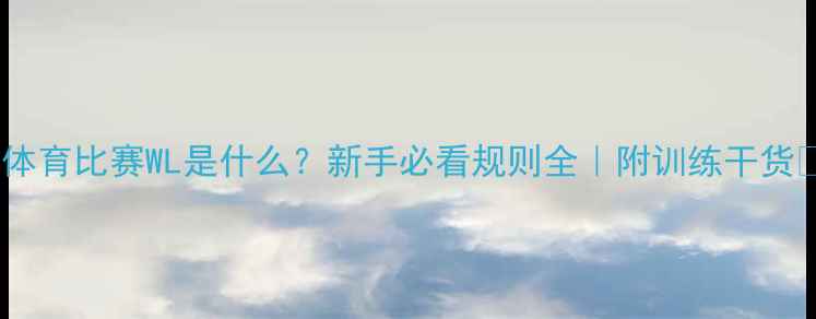 图片 🏆体育比赛WL是什么？新手必看规则全｜附训练干货🔥2