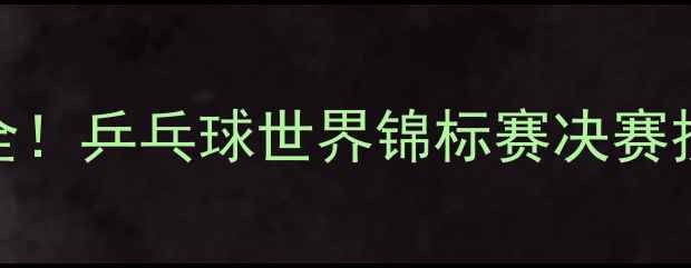 图片 🏆保加利亚队夺金全！乒乓球世界锦标赛决赛技巧与战术大公开🔥