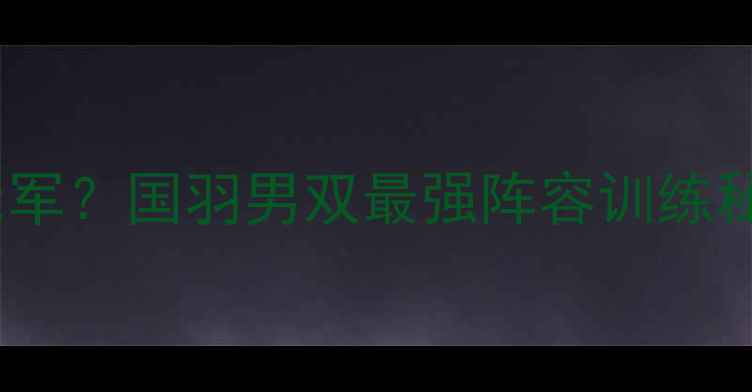 图片 🏆刘成搭档陈银亮如何卫冕冠军？国羽男双最强阵容训练秘籍（附独家体能训练图解）1