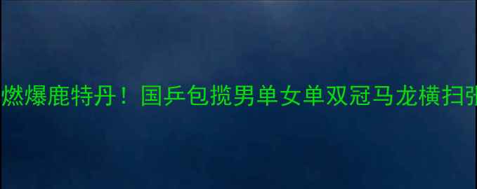 图片 🏆国际乒联总决赛燃爆鹿特丹！国乒包揽男单女单双冠马龙横扫张本智和创历史🔥1