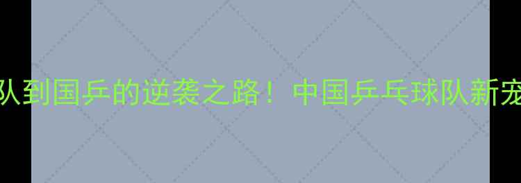 图片 🏆曾佳从省队到国乒的逆袭之路！中国乒乓球队新宠如何炼成？
