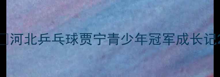 图片 🏆河北乒乓球贾宁青少年冠军成长记2