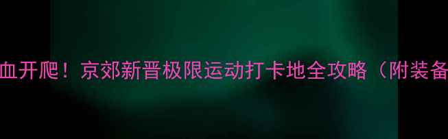 图片 🏆高碑店攀岩赛热血开爬！京郊新晋极限运动打卡地全攻略（附装备清单+参赛技巧）2