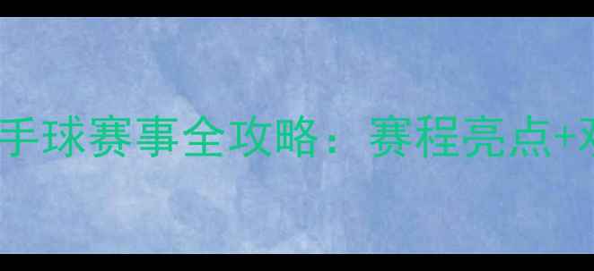 图片 🏐必看！雅加达亚运会手球赛事全攻略：赛程亮点+观赛指南+手球入门技巧