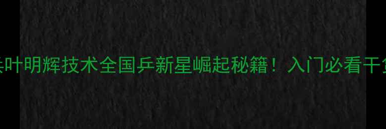 图片 🏓乒乓叶明辉技术全国乒新星崛起秘籍！入门必看干货分享
