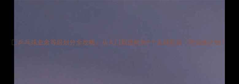 图片 🏓乒乓球业余等级划分全攻略：从入门到进阶的5个关键阶段（附训练计划）