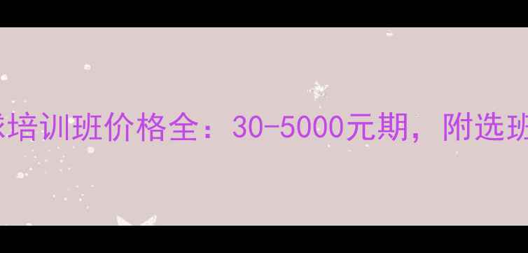 图片 🏓乒乓球培训班价格全：30-5000元期，附选班攻略💰1