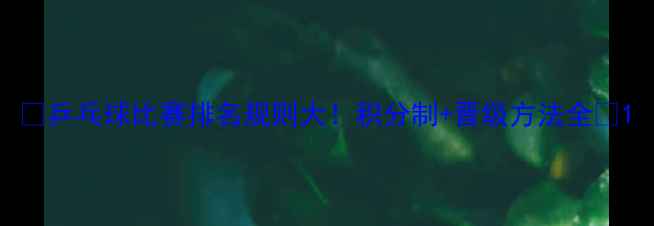 图片 🏓乒乓球比赛排名规则大！积分制+晋级方法全🌟1