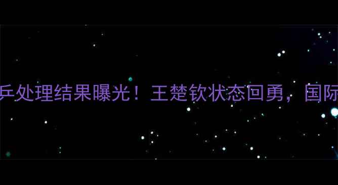 图片 🏓乒乓球赛最新进展国乒处理结果曝光！王楚钦状态回勇，国际赛事备战细节大公开🔥