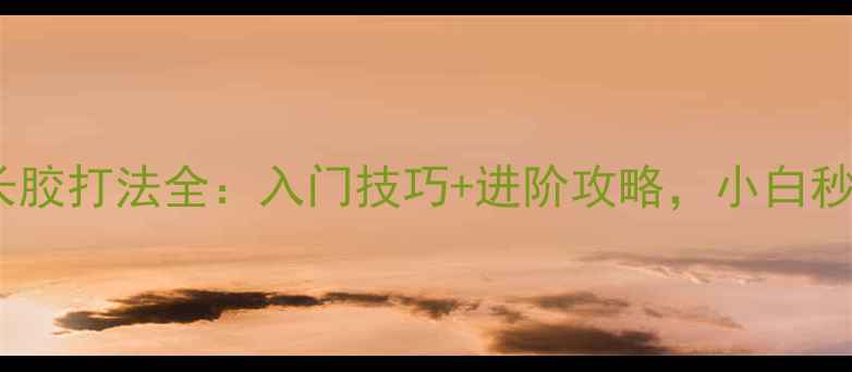 图片 🏓乒乓球长胶打法全：入门技巧+进阶攻略，小白秒变高手！2