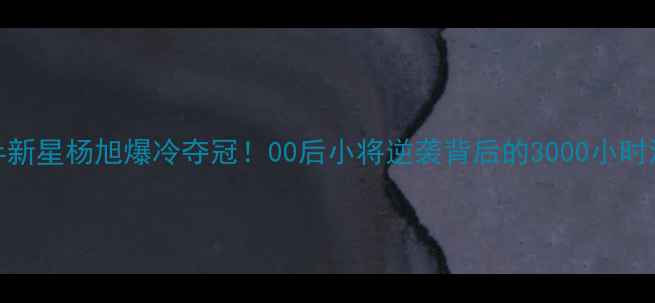 图片 🏓国乒新星杨旭爆冷夺冠！00后小将逆袭背后的3000小时汗水🏆