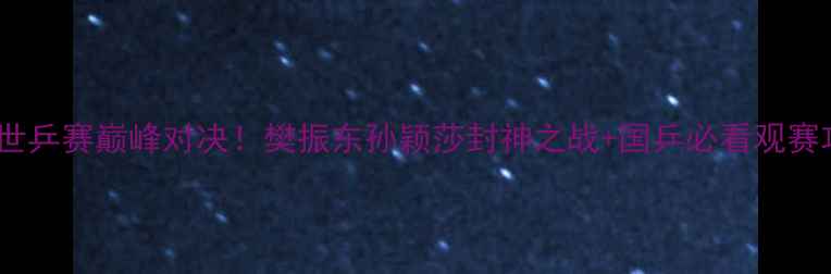 图片 🏓瑞典世乒赛巅峰对决！樊振东孙颖莎封神之战+国乒必看观赛攻略🔥2