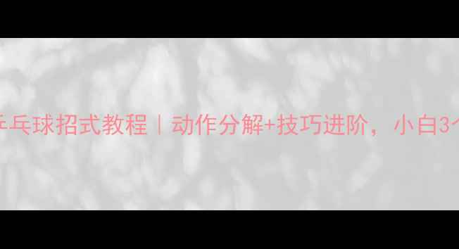 图片 🏓零基础必看乒乓球招式教程｜动作分解+技巧进阶，小白3个月变身大神！
