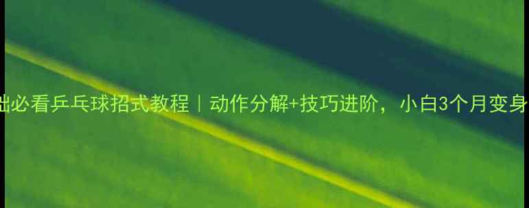 图片 🏓零基础必看乒乓球招式教程｜动作分解+技巧进阶，小白3个月变身大神！1