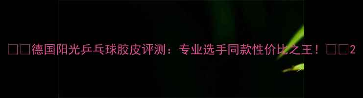 图片 🏓️德国阳光乒乓球胶皮评测：专业选手同款性价比之王！🏓️2