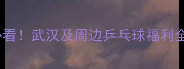 图片 🏓️武汉乒乓球协会零基础必看！武汉及周边乒乓球福利全攻略（附免费体验课通道）2