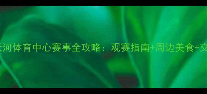 图片 🏟️广州天河体育中心赛事全攻略：观赛指南+周边美食+交通贴士🏆1