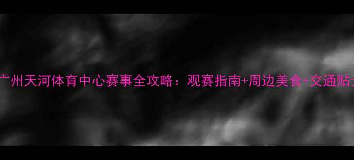 图片 🏟️广州天河体育中心赛事全攻略：观赛指南+周边美食+交通贴士🏆2