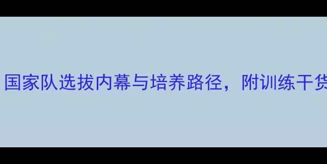 图片 🏸中国青少年羽毛球崛起！国家队选拔内幕与培养路径，附训练干货攻略（附赠训练计划表）1