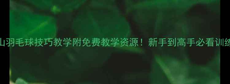 图片 🏸中山羽毛球技巧教学附免费教学资源！新手到高手必看训练攻略