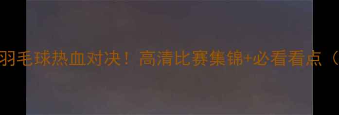 图片 🏸丹麦vs中国羽毛球热血对决！高清比赛集锦+必看看点（附观赛攻略）