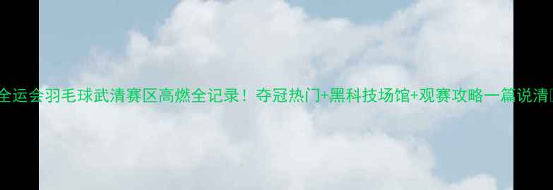 图片 🏸全运会羽毛球武清赛区高燃全记录！夺冠热门+黑科技场馆+观赛攻略一篇说清🔥1