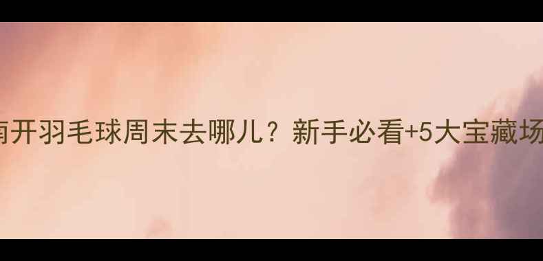 图片 🏸天津南开羽毛球周末去哪儿？新手必看+5大宝藏场地攻略1