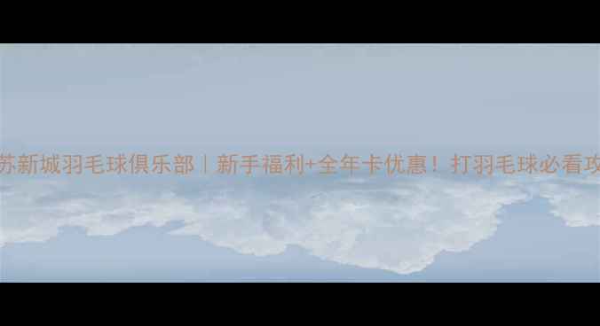 图片 🏸江苏新城羽毛球俱乐部｜新手福利+全年卡优惠！打羽毛球必看攻略🏸