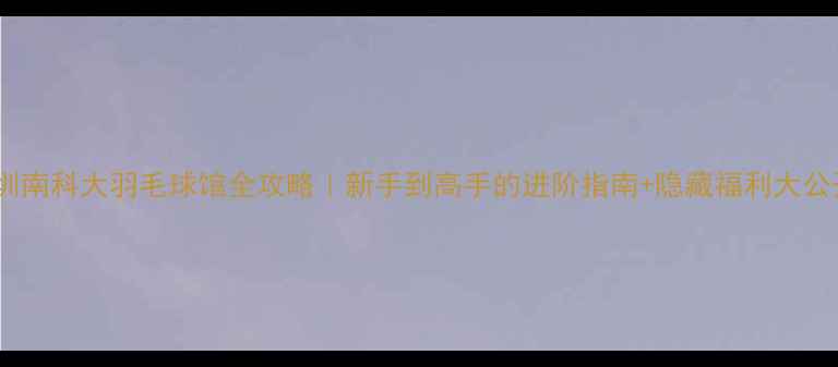 图片 🏸深圳南科大羽毛球馆全攻略｜新手到高手的进阶指南+隐藏福利大公开！1