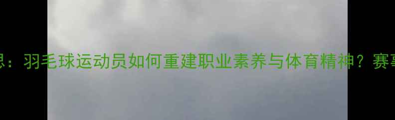 图片 🏸深度谩骂风波后的反思：羽毛球运动员如何重建职业素养与体育精神？赛事管理方又该做些什么？