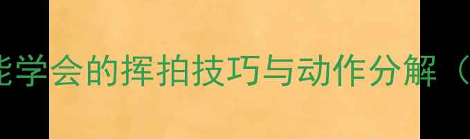 图片 🏸羽毛球入门必看！零基础也能学会的挥拍技巧与动作分解（附训练计划）｜小白逆袭指南1