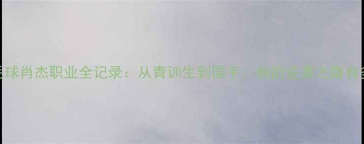 图片 🏸羽毛球肖杰职业全记录：从青训生到国手，他的逆袭之路有多燃？