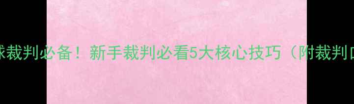 图片 🏸羽毛球裁判必备！新手裁判必看5大核心技巧（附裁判口令表）