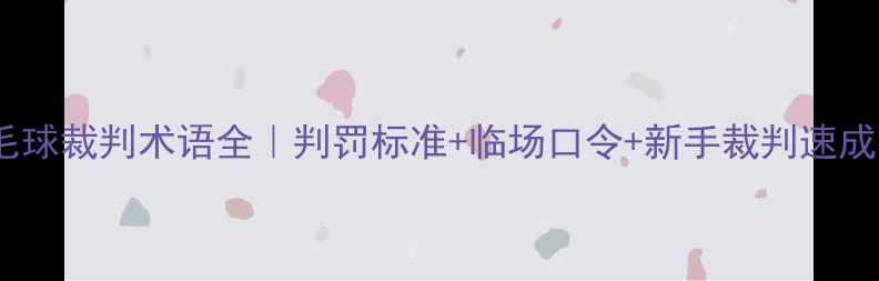 图片 🏸羽毛球裁判术语全｜判罚标准+临场口令+新手裁判速成指南1