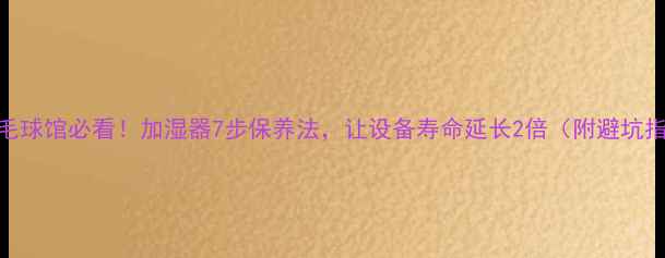 图片 🏸羽毛球馆必看！加湿器7步保养法，让设备寿命延长2倍（附避坑指南）