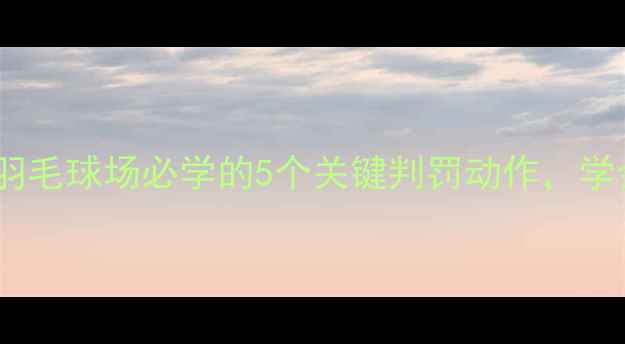 图片 🏸裁判手势图解！羽毛球场必学的5个关键判罚动作，学会秒变球混达人！2