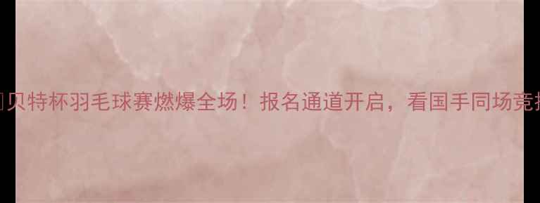 图片 🏸贝特杯羽毛球赛燃爆全场！报名通道开启，看国手同场竞技