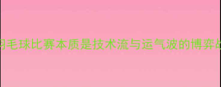 图片 💥羽毛球比赛本质是技术流与运气波的博弈战💥