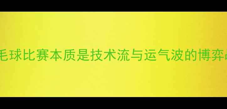 图片 💥羽毛球比赛本质是技术流与运气波的博弈战💥1