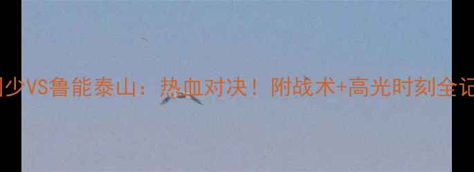 图片 🔥04国少VS鲁能泰山：热血对决！附战术+高光时刻全记录🔥1