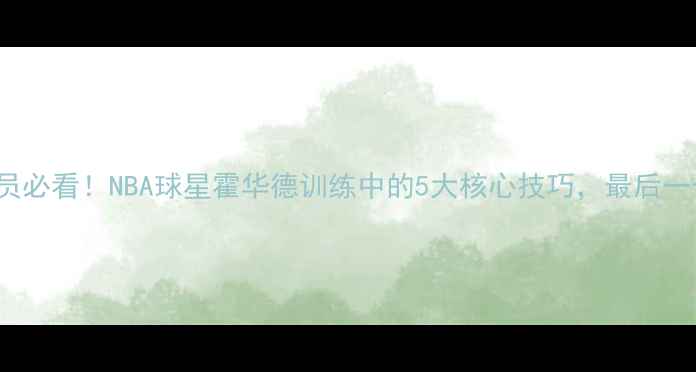 图片 🔥Henson球员必看！NBA球星霍华德训练中的5大核心技巧，最后一个太狠了！1