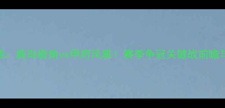 图片 🔥J联赛焦点战：鹿岛鹿角vs甲府风雅！赛季争冠关键战前瞻与观赛攻略🔥1