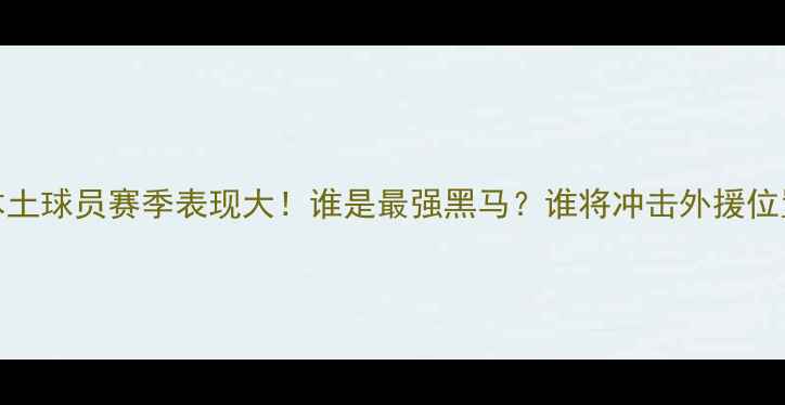 图片 🔥NBL本土球员赛季表现大！谁是最强黑马？谁将冲击外援位置？🔥1