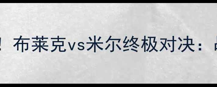 图片 🔥UFC格斗盛宴！布莱克vs米尔终极对决：战术+观赛指南2