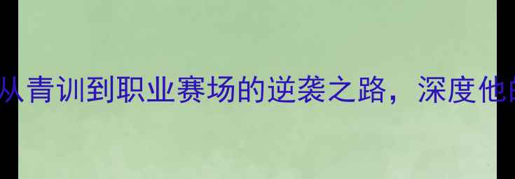 图片 🔥rrshruin球员全攻略：从青训到职业赛场的逆袭之路，深度他的技术特点与比赛风格🔥1